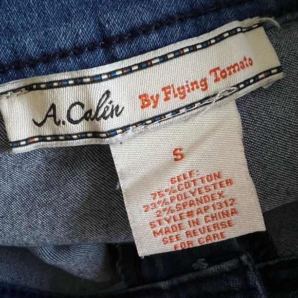 Flying Tomato High Waisted Front Seam Dark Wash Super Flare Jeans Size Small - Picture 9 of 11